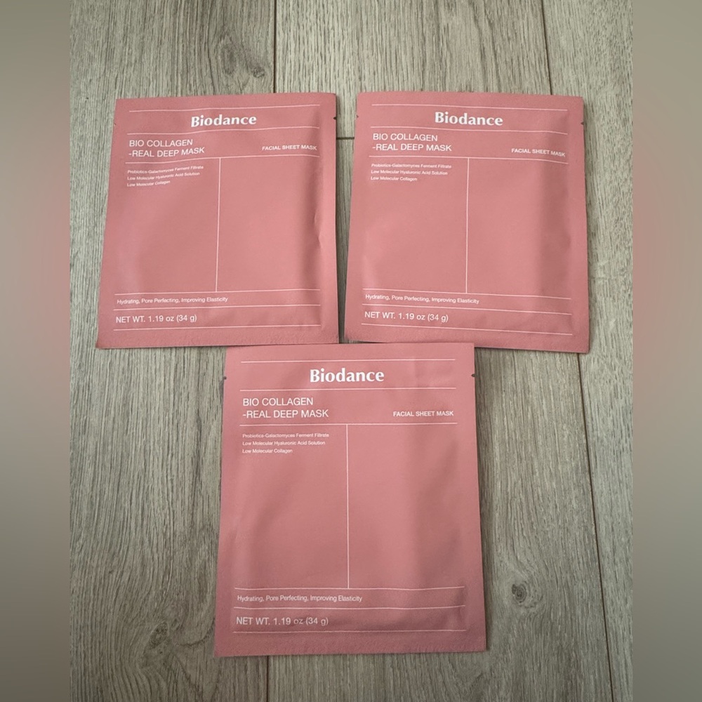 Pink Bio Collagen Real Deep Mask Set of 3